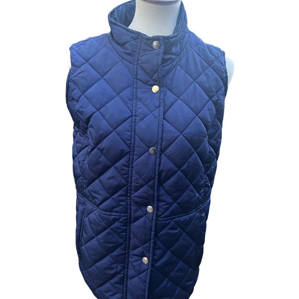 Kim Roger Quilted Navy Blue Women's zip Vest - Picture 10 of 10